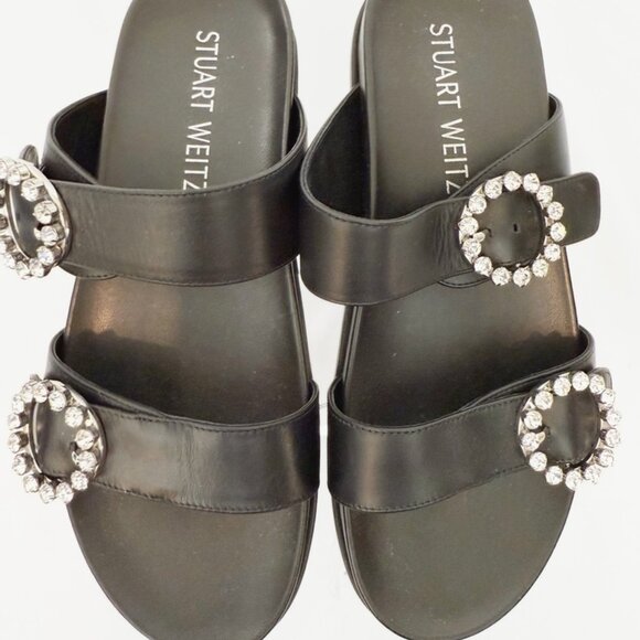 Stewart Weitzman BlingRing Crystal Buckle Slide sz 9 NEW - Picture 4 of 12